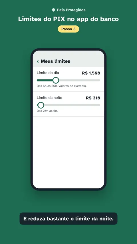 Tela do vídeo mostrando a redução do limite noturno do PIX